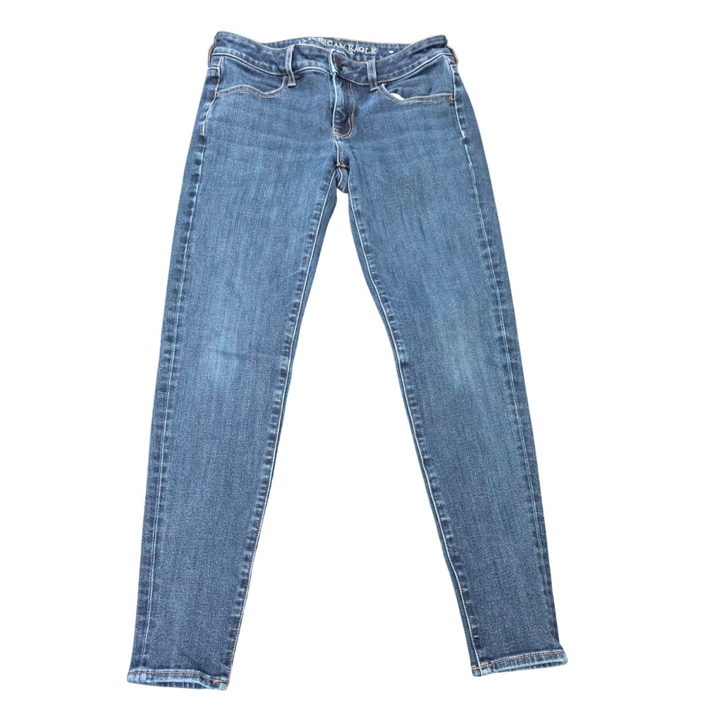 American Eagle Super Stretch X4 Jeggings Women's Size 2 Short Blue Dark Wash